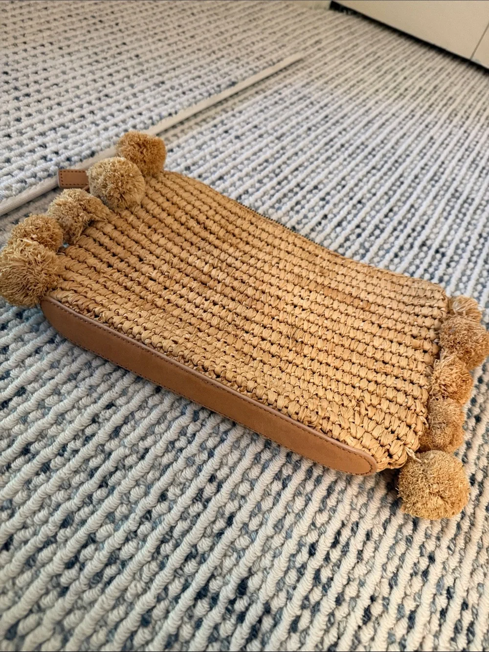 Loeffler Randall rafia Pom-Pom Wristlet Clutch in Tan - Picture 4 of 5